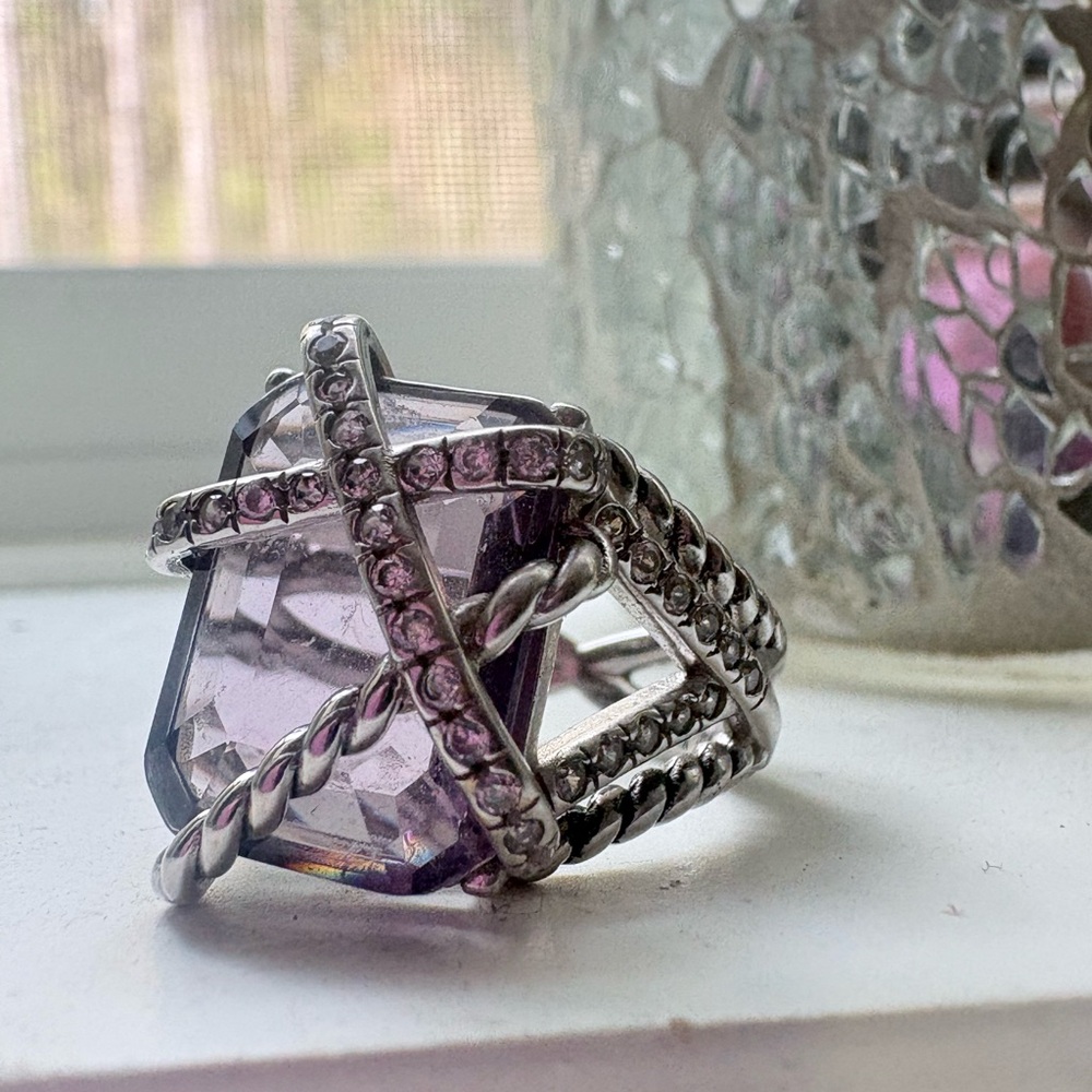 David Yurman Amethyst Crossover Ring